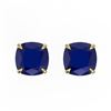 Image 1 : 4 ctw Cushion Cut Sapphire Designer Stud Earrings 18k Yellow Gold - REF-30F2M