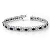 7.02 ctw Blue Sapphire & Diamond Bracelet 14k White Gold - REF-86R9K
