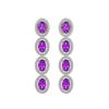 5.56 ctw Amethyst & Diamond Micro Pave Halo Earrings 10k White Gold - REF-143W6H
