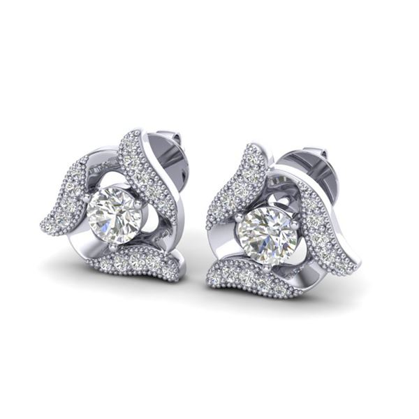 0.76 ctw Micro Pave VS/SI Diamond Certified Earrings 18k White Gold - REF-47W2H