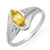 Image 1 : 0.36 ctw Citrine & Diamond Ring 18k White Gold - REF-20H5R