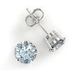 Image 2 : 4 ctw Sky Blue Topaz Designer Stud Earrings 18k White Gold - REF-22Y2X