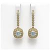 Image 1 : 4.5 ctw Aquamarine & Diamond Victorian Earrings 14K Yellow Gold - REF-172R8K