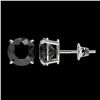 Image 2 : 2.13 ctw Fancy Black Diamond Solitaire Stud Earrings 10k White Gold - REF-35Y6X