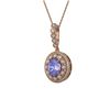 4.77 ctw Tanzanite & Diamond Victorian Necklace 14K Rose Gold - REF-169A8N