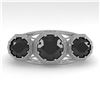 2 ctw Past Present Future Black Diamond Ring Art Deco 18k White Gold - REF-90F4M