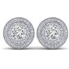 1.45 ctw VS/SI Diamond Art Deco Halo Stud Earrings 14k White Gold - REF-126K2Y