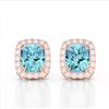 Image 1 : 2.50 ctw Sky Blue Topaz & Micro VS/SI Diamond Earrings 10k Rose Gold - REF-30W8H
