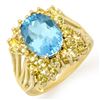 6.0 ctw Yellow Sapphire & Blue Topaz Ring 10k Yellow Gold - REF-41R3K