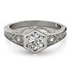 0.4 ctw Certified VS/SI Diamond Antique Ring 18k White Gold - REF-53F2M