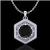 0.76 ctw Fancy Black Diamond Art Deco Stud Necklace 18k White Gold - REF-36R6K
