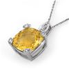 7.10 ctw Citrine & Diamond Necklace 14k White Gold - REF-27Y5X