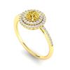 Image 2 : 1 ctw Citrine & Micro VS/SI Diamond Ring Halo 18k Yellow Gold - REF-47W5H