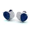 2.50 ctw Sapphire & Micro Pave VS/SI Diamond Earrings 10k White Gold - REF-23M9G