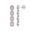 Image 2 : 6.09 ctw Morganite & Diamond Micro Pave Halo Earrings 10k White Gold - REF-143Y6X