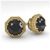2.0 ctw Black Diamond Stud Solitaire Earrings Art Deco 14k Yellow Gold - REF-53A5N