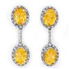 6.10 ctw Citrine & Diamond Earrings 14k White Gold - REF-34A3N