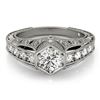 0.65 ctw Certified VS/SI Diamond Antique Ring 18k White Gold - REF-103W2H