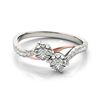 0.85 ctw Certified VS/SI Diamond 2 Stone Ring 18k 2Tone Gold - REF-85M9G