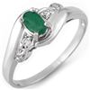 0.42 ctw Emerald & Diamond Ring 14k White Gold - REF-17M3G