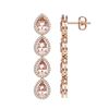 Image 2 : 7.8 ctw Morganite & Diamond Micro Pave Halo Earrings 10k Rose Gold - REF-189W6H