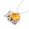 Image 1 : 8 ctw Citrine & Micro Pave Elephant VS/SI Diamond Necklace 10k Rose Gold - REF-33Y3X