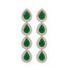 Image 1 : 10.2 ctw Emerald & Diamond Micro Pave Halo Earrings 10k Rose Gold - REF-155R5K