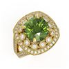 Image 1 : 7.07 ctw Certified Tourmaline & Diamond Victorian Ring 14K Yellow Gold - REF-181N5F