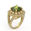 Image 2 : 7.07 ctw Certified Tourmaline & Diamond Victorian Ring 14K Yellow Gold - REF-181N5F