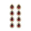 Image 1 : 8.2 ctw Garnet & Diamond Micro Pave Halo Earrings 10k Yellow Gold - REF-152H8R