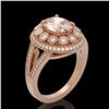 Image 2 : 3.95 ctw Certified Morganite & Diamond Victorian Ring 14K Rose Gold - REF-176Y8X
