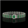 Image 1 : 28.74 ctw Emerald & Diamond Bracelet 14K White Gold - REF-318F2M
