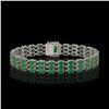 Image 3 : 28.74 ctw Emerald & Diamond Bracelet 14K White Gold - REF-318F2M