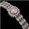 Image 2 : 27.48 ctw Morganite & Diamond Bracelet 14K White Gold - REF-402K9Y