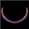 Image 1 : 31.28 ctw Amethyst & Diamond Necklace 14K Rose Gold - REF-454M5G