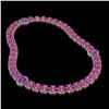 Image 2 : 31.28 ctw Amethyst & Diamond Necklace 14K Rose Gold - REF-454M5G