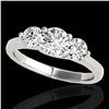 Image 1 : 3 ctw Certified Diamond 3 Stone Solitaire Ring 10k White Gold - REF-510W8H