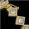 Image 3 : 11.7 ctw Princess Cut Diamond Micro Pave Bracelet 18K Yellow Gold - REF-1611W3H