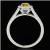 Image 2 : 1.3 ctw Certified SI/I Fancy Intense Yellow Diamond Ring 10k White Gold - REF-177G3W