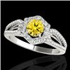 Image 1 : 1.43 ctw Certified SI/I Fancy Intense Yellow Diamond Ring 10k White Gold - REF-204H5R