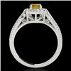 Image 2 : 1.43 ctw Certified SI/I Fancy Intense Yellow Diamond Ring 10k White Gold - REF-204H5R