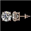 Image 2 : 4 ctw Certified Diamond Solitaire Stud Earrings 10k Rose Gold - REF-862N5F