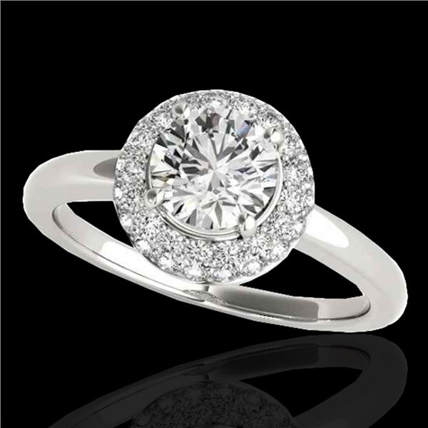 1.43 ctw Certified Diamond Solitaire Halo Ring 10k White Gold - REF-197Y8X