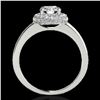 Image 2 : 1.43 ctw Certified Diamond Solitaire Halo Ring 10k White Gold - REF-197Y8X