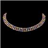 Image 1 : 44.09 ctw Multi Color Sapphire & Diamond Necklace 10K Rose Gold - REF-618X2A