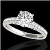 Image 1 : 1.5 ctw Certified Diamond Solitaire Ring 10k White Gold - REF-184H3R