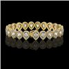 Image 2 : 15.85 ctw Pear Cut Diamond Micro Pave Bracelet 18K Yellow Gold - REF-2168F2M