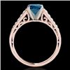 Image 2 : 1.35 ctw SI Certified Fancy Blue Diamond Solitaire Ring 10k Rose Gold - REF-117M3G