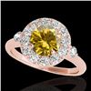 Image 1 : 1.5 ctw Certified SI/I Fancy Intense Yellow Diamond Ring 10k Rose Gold - REF-184M3G