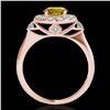 Image 2 : 1.5 ctw Certified SI/I Fancy Intense Yellow Diamond Ring 10k Rose Gold - REF-184M3G